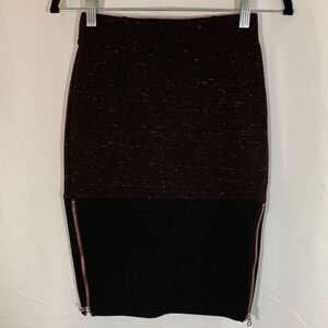 Wilfred Black Speckled Pencil Zipper Skirt